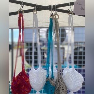 Handmade crochet plant hangers